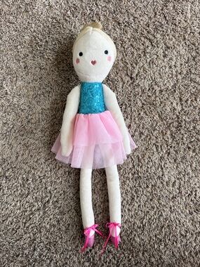 Pink Tutu Ballerina Doll with Teal Sequin Bodice